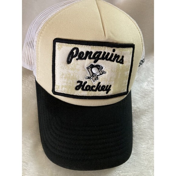 NHL Pittsburgh Penguins Reebok Adult Trucker Style Patch Logo Cap Hat Snapback - Picture 2 of 16